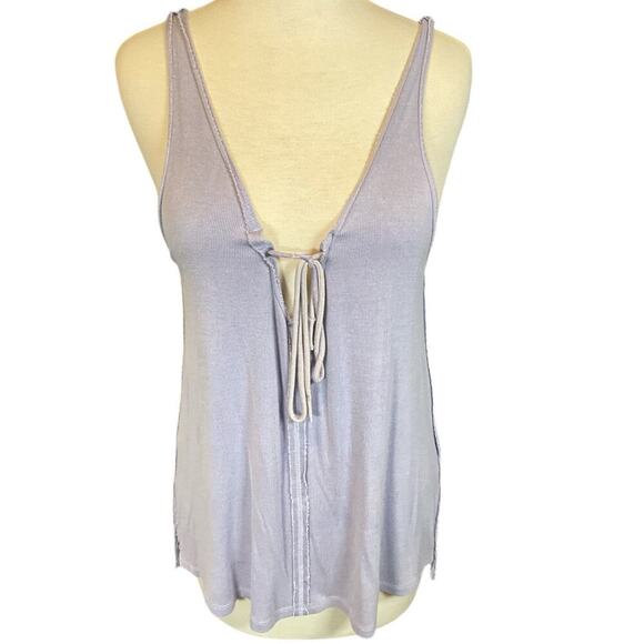 Free People Scarlett Tank Top In Lilac Runs Big Stretchy Soft SZ XS Ribbed Knit - Picture 8 of 14